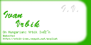 ivan vrbik business card